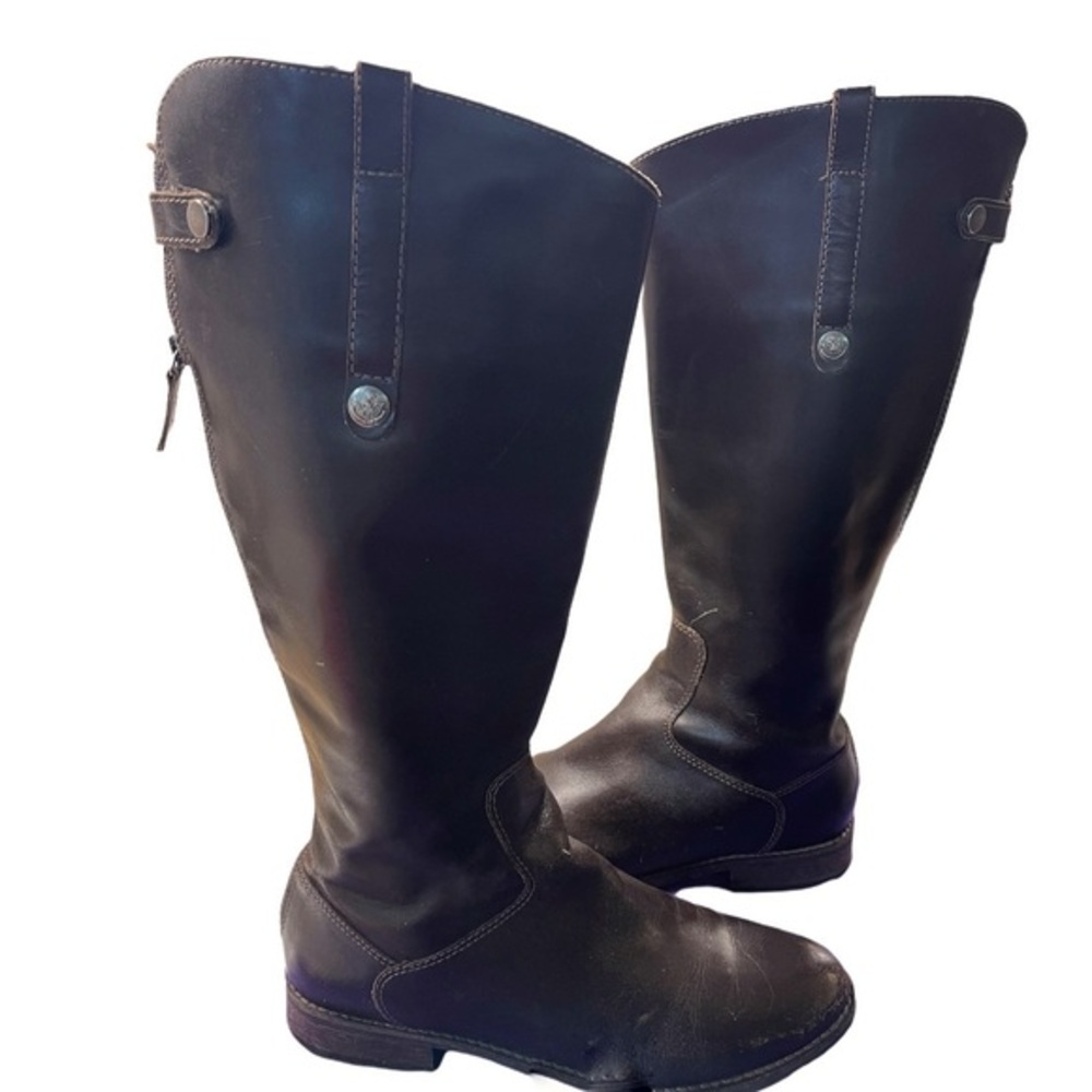 MATISSE Yorker Riding Boots Tall Back Zip Brown Low Heel Size 9